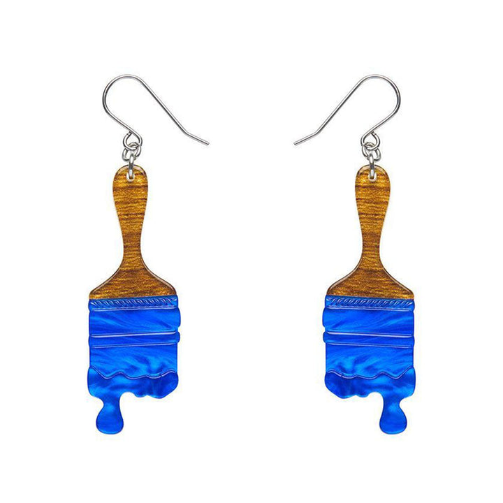 Paint Brush Ripple Drop Earrings - Blue (3 Pack) by Erstwilder image