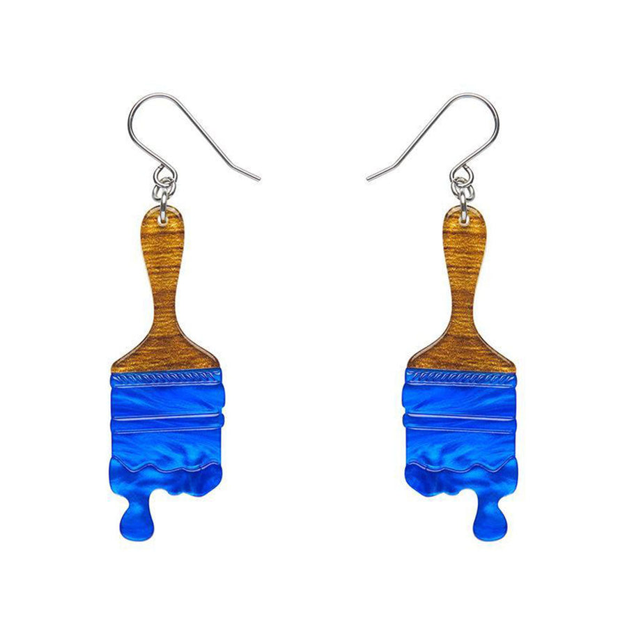 Paint Brush Ripple Drop Earrings - Blue (3 Pack) by Erstwilder image