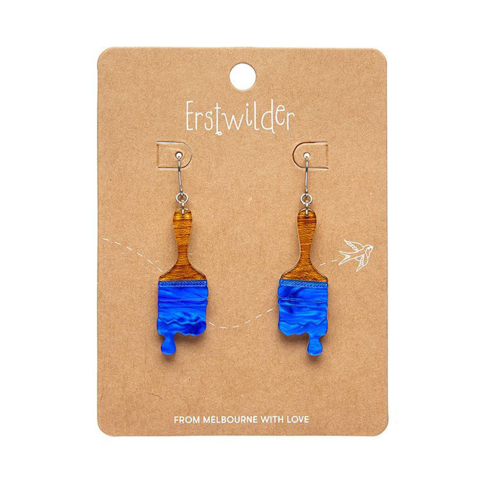 Paint Brush Ripple Drop Earrings - Blue (3 Pack) by Erstwilder image 1