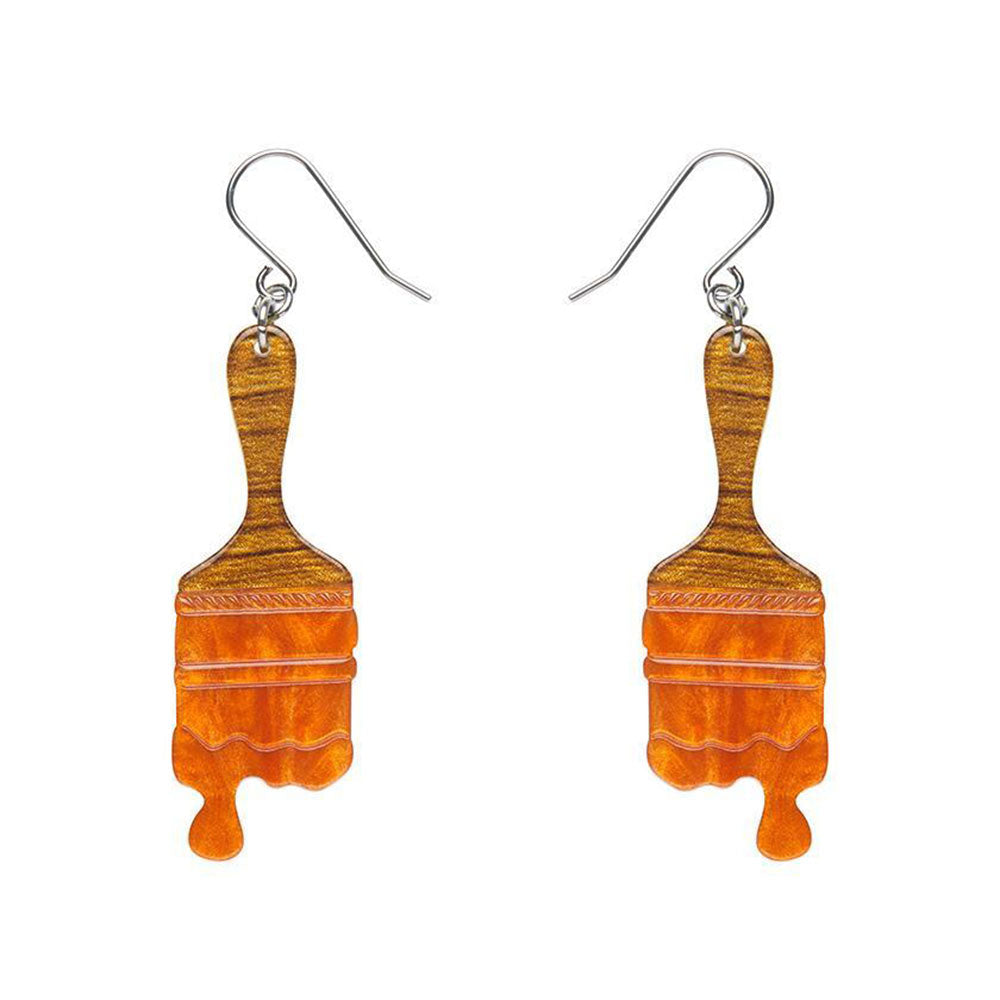 Paint Brush Ripple Drop Earrings - Orange (3 Pack) by Erstwilder image