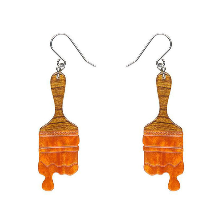 Paint Brush Ripple Drop Earrings - Orange (3 Pack) by Erstwilder image