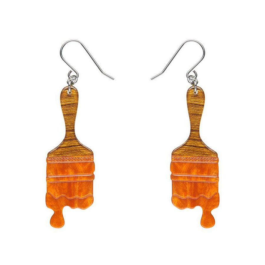 Paint Brush Ripple Drop Earrings - Orange (3 Pack) by Erstwilder image