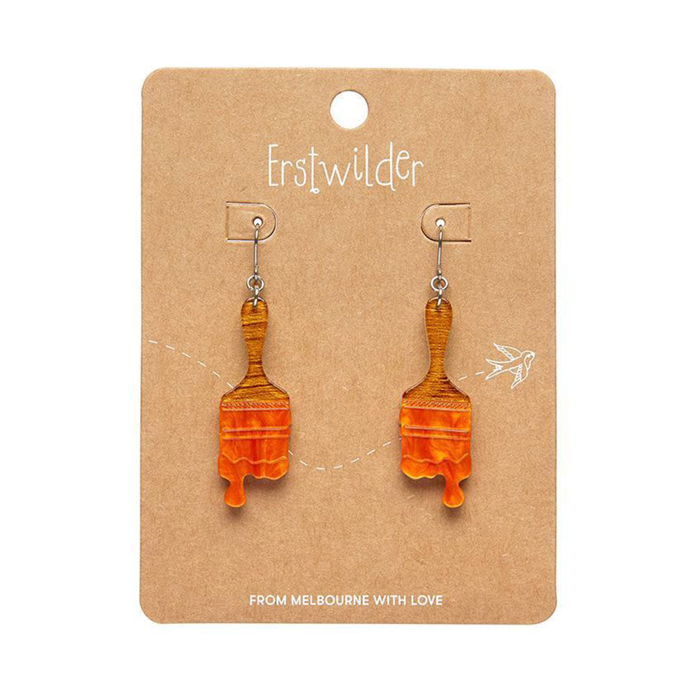 Paint Brush Ripple Drop Earrings - Orange (3 Pack) by Erstwilder image 1