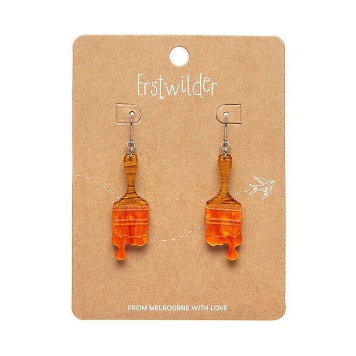 Paint Brush Ripple Drop Earrings - Orange (3 Pack) by Erstwilder image 1