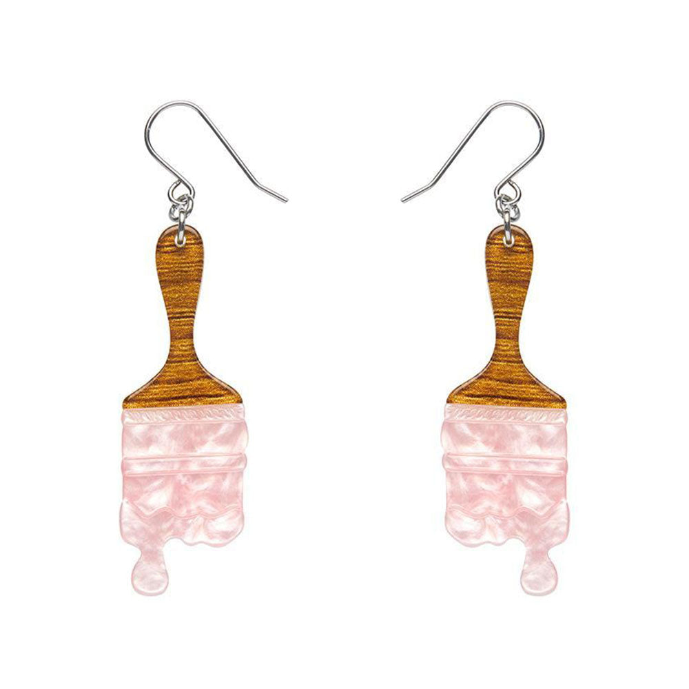 Paint Brush Ripple Drop Earrings - Pink (3 Pack) by Erstwilder image