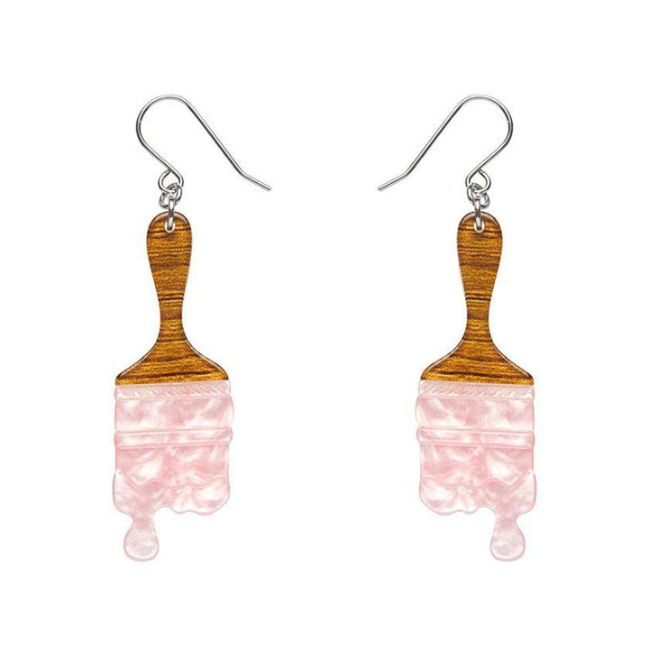 Paint Brush Ripple Drop Earrings - Pink (3 Pack) by Erstwilder image