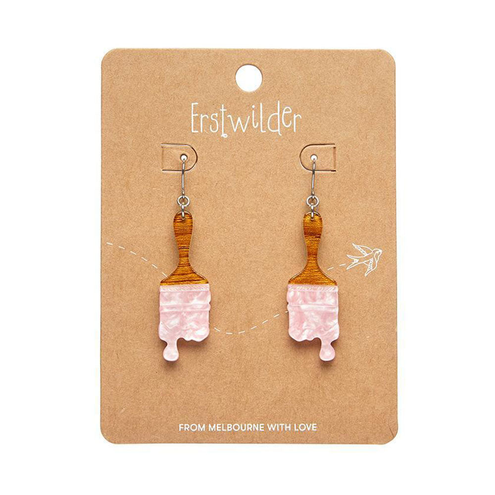 Paint Brush Ripple Drop Earrings - Pink (3 Pack) by Erstwilder image 1