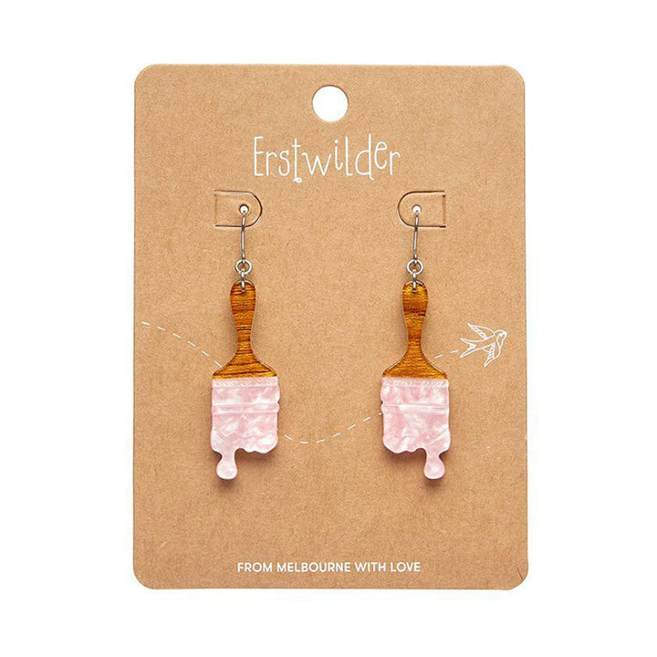 Paint Brush Ripple Drop Earrings - Pink (3 Pack) by Erstwilder image 1