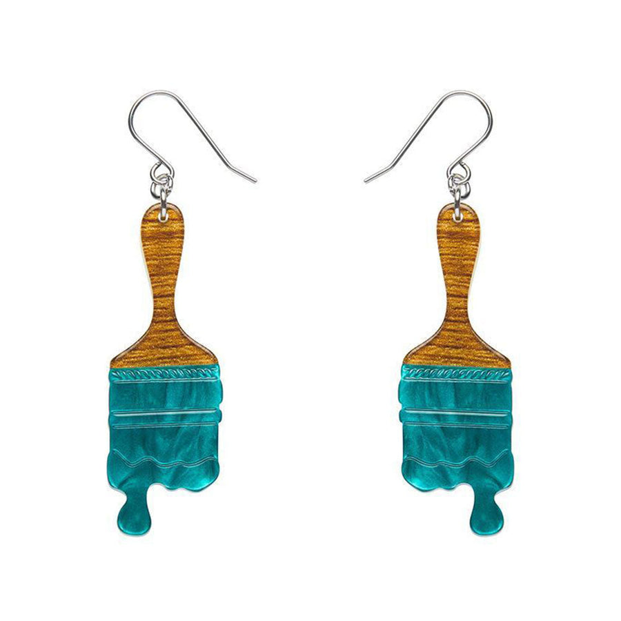 Paint Brush Ripple Drop Earrings - Teal (3 Pack) by Erstwilder image