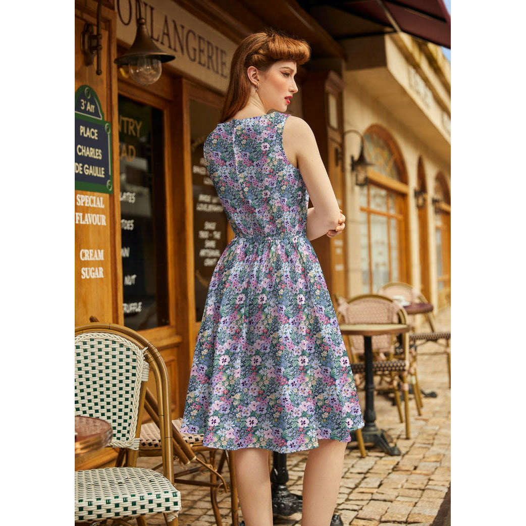 Painted Floral Vintage Dress