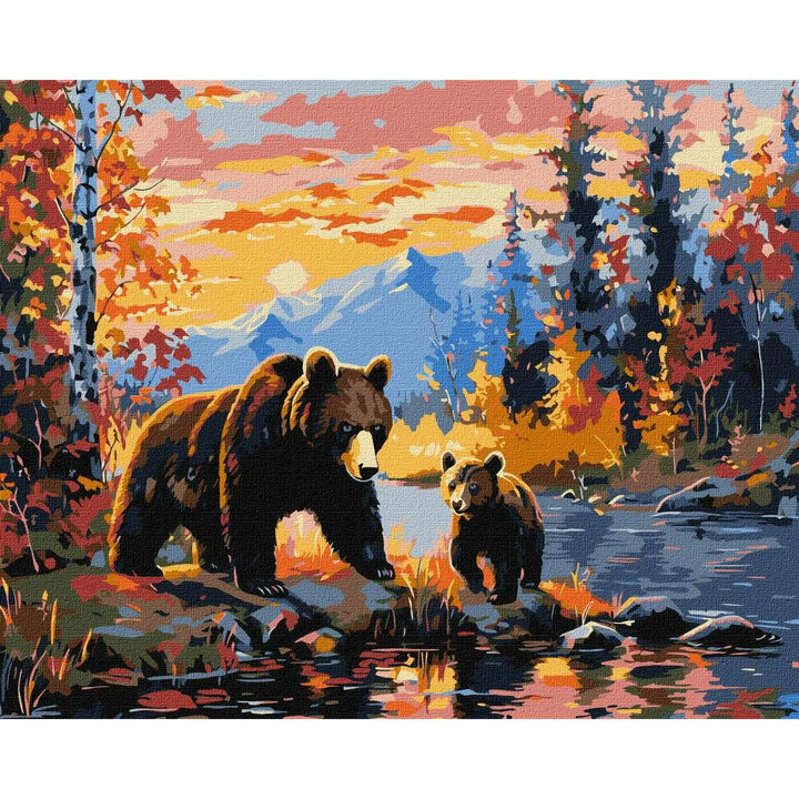 Painting by Numbers kit A bearfamily KHO6650