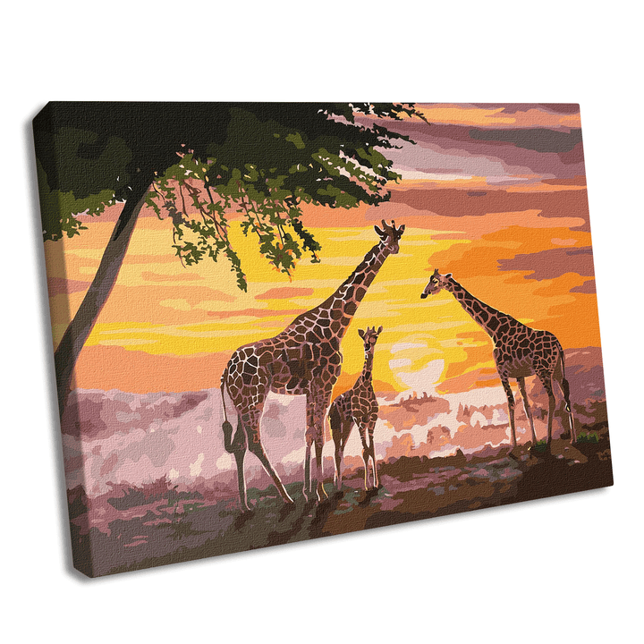 Painting by Numbers kit A family of giraffes KHO4353