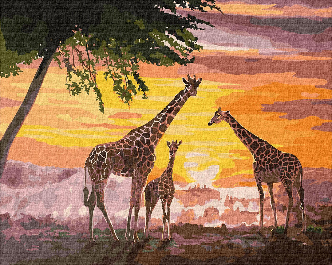 Painting by Numbers kit A family of giraffes KHO4353
