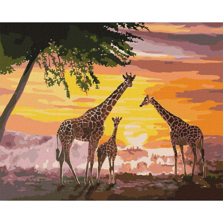 Painting by Numbers kit A family of giraffes KHO4353