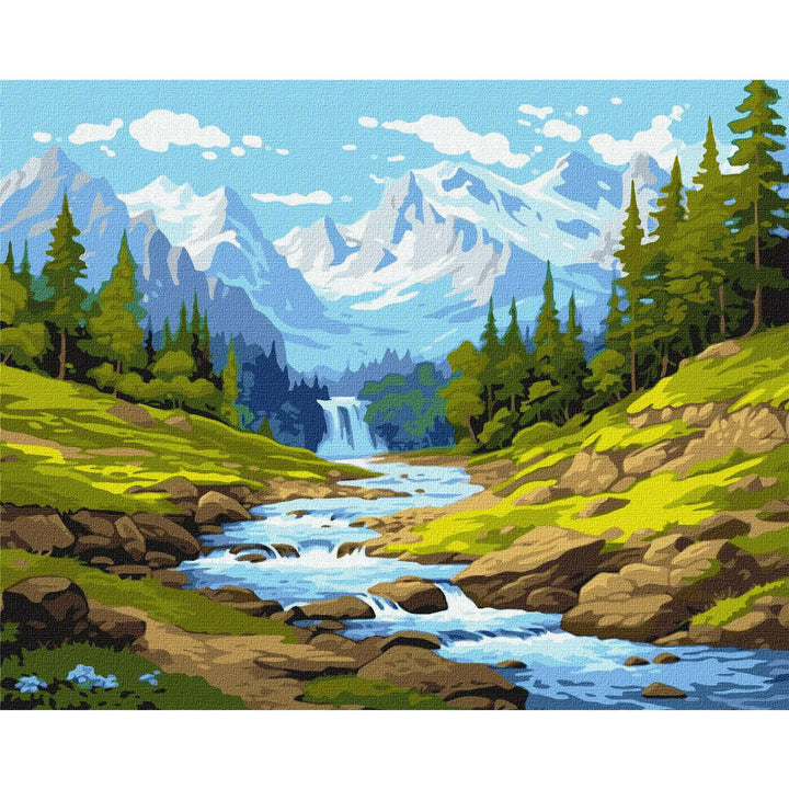 Painting by Numbers kit A Stream in the Mountains KHO2899
