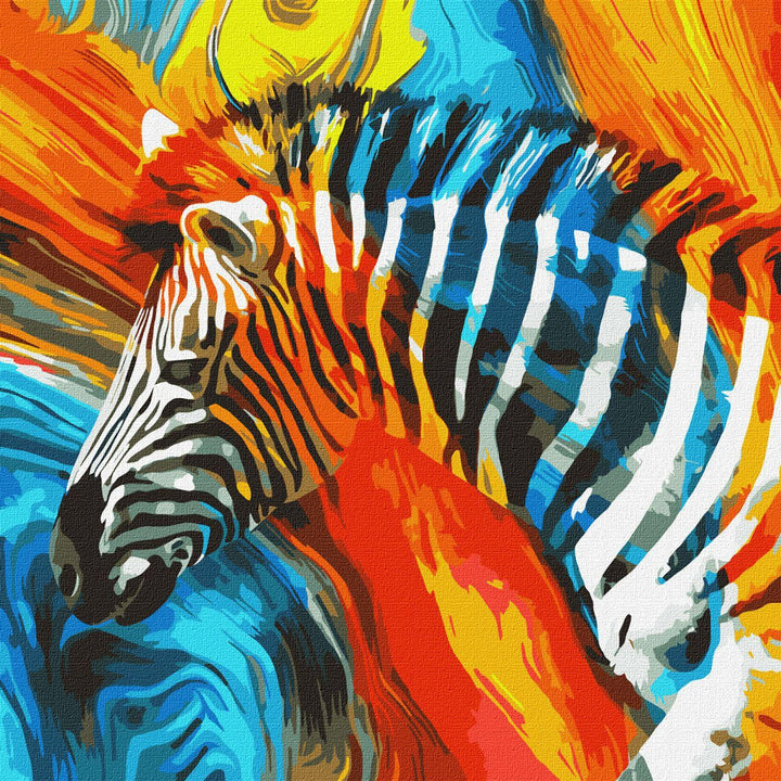 Painting by Numbers kit Colored zebra KHO4269