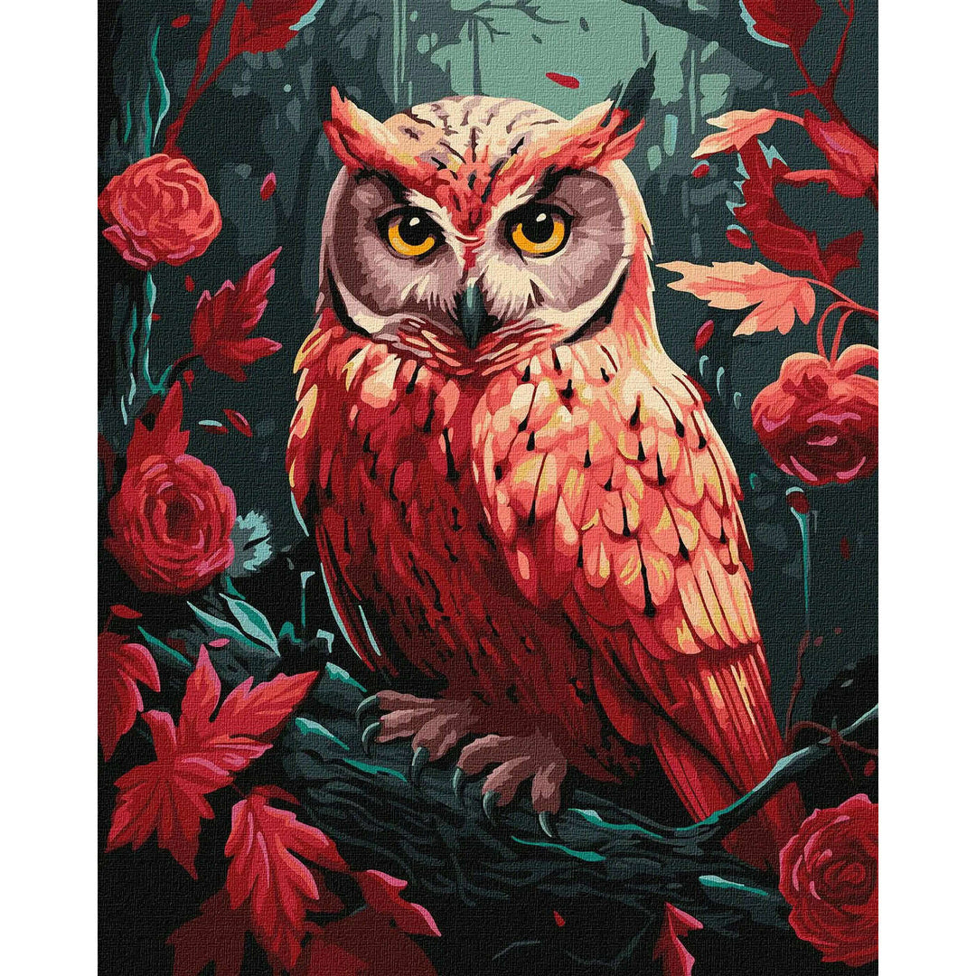Painting by Numbers kit Colorful Owl with extra metallic paints KHO6579