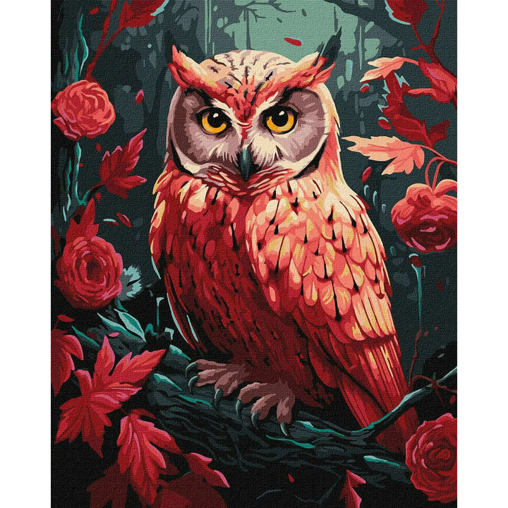Painting by Numbers kit Colorful Owl with extra metallic paints KHO6579