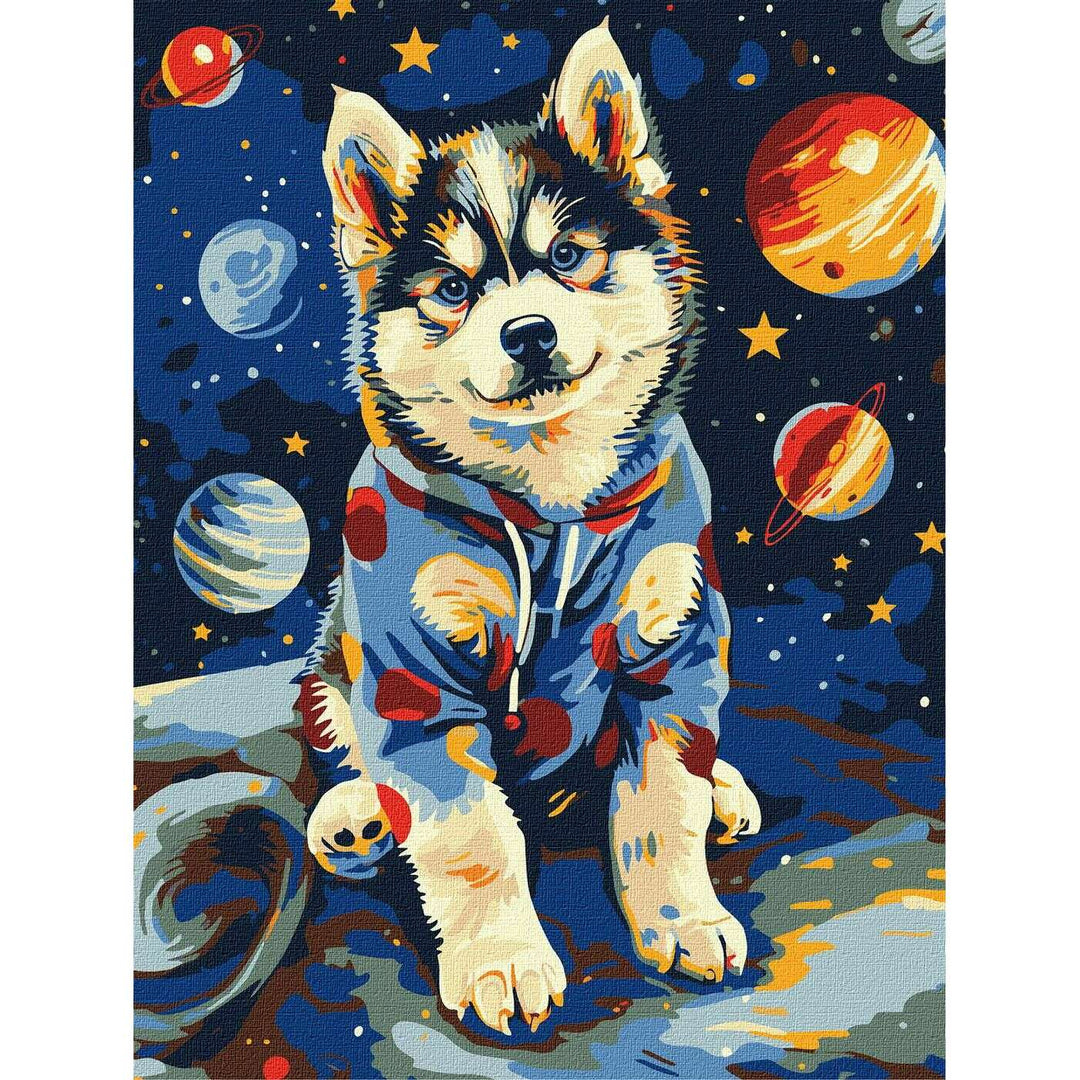 Painting by Numbers kit Cosmic husky KHO6645