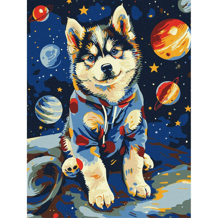 Painting by Numbers kit Cosmic husky KHO6645