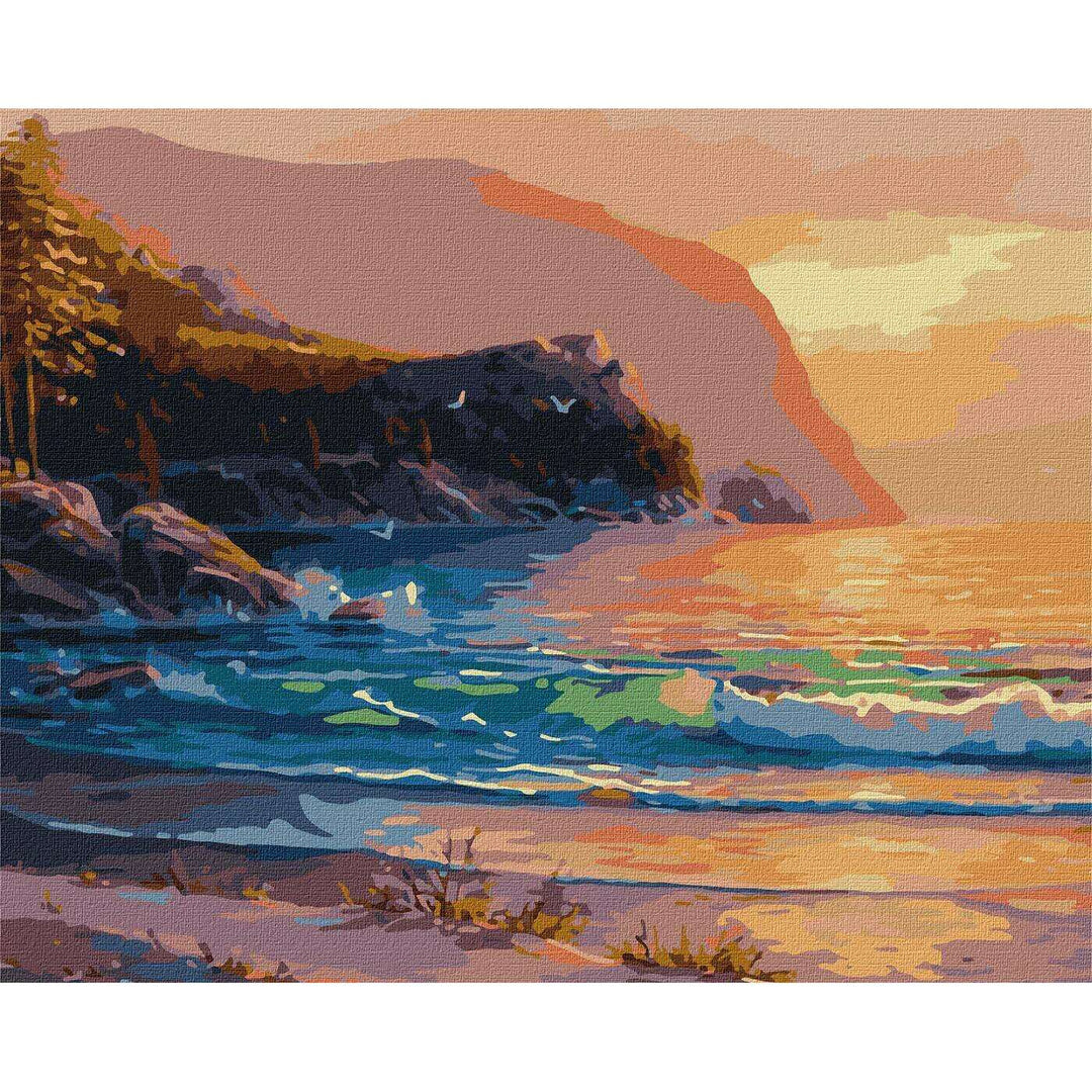 Painting by Numbers kit Evening glow of the waves KHO2761