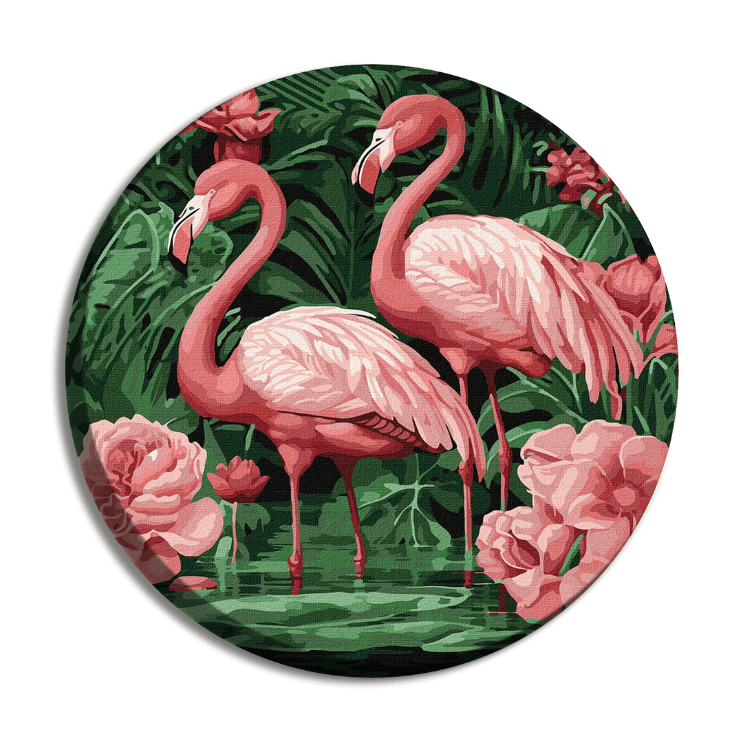 Painting by Numbers kit Flamingos in flowers KHO-R1005