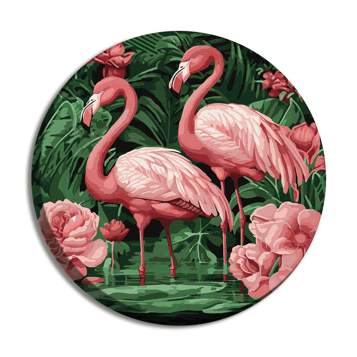 Painting by Numbers kit Flamingos in flowers KHO-R1005