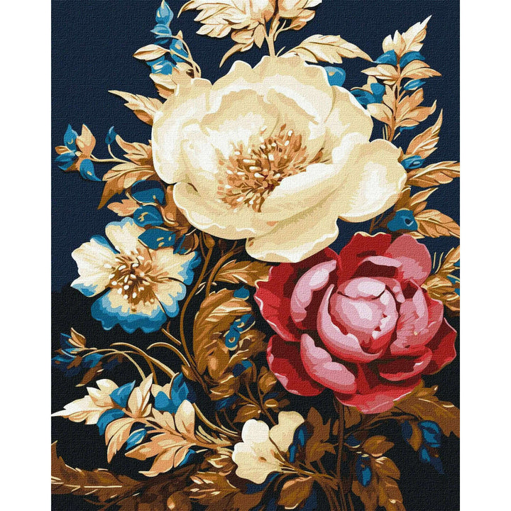 Painting by Numbers kit Floral magic with extra metallic paints KHO3261