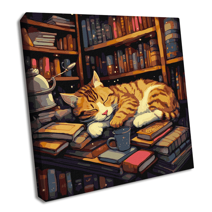 Painting by Numbers kit Fluffy book lover KHO6505