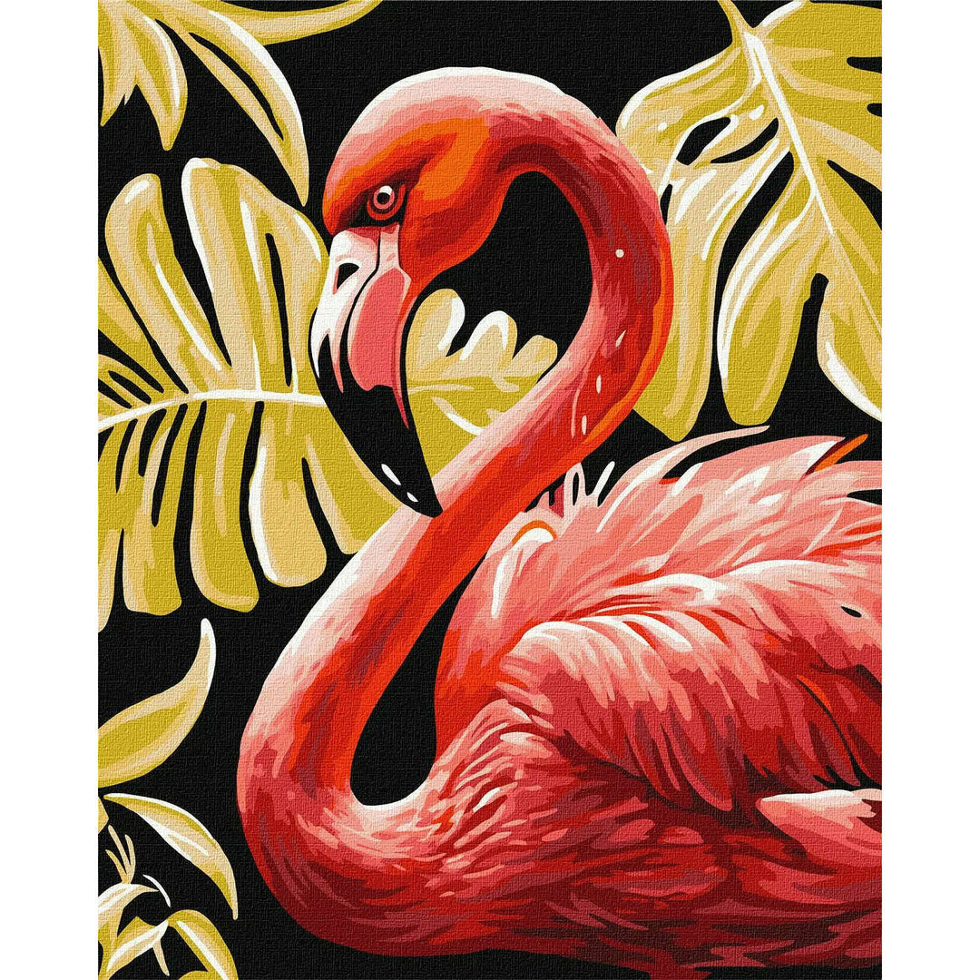 Painting by Numbers kit Graceful flamingo with extra metallic paints  KHO6523