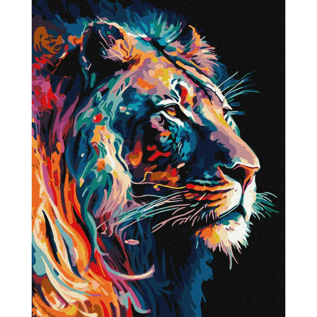 Painting by Numbers kit Graceful lion with extra metallic paints  KHO6517