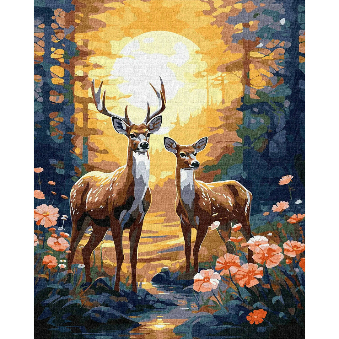 Painting by Numbers kit Graceful reindeers KHO6602