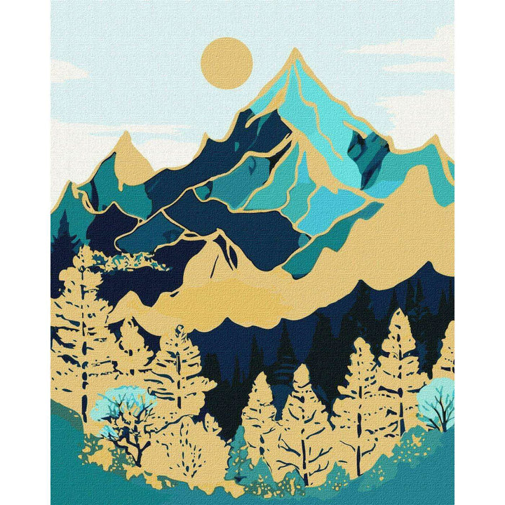 Painting by Numbers kit Mountain landscape with extra metallic paints KHO5102