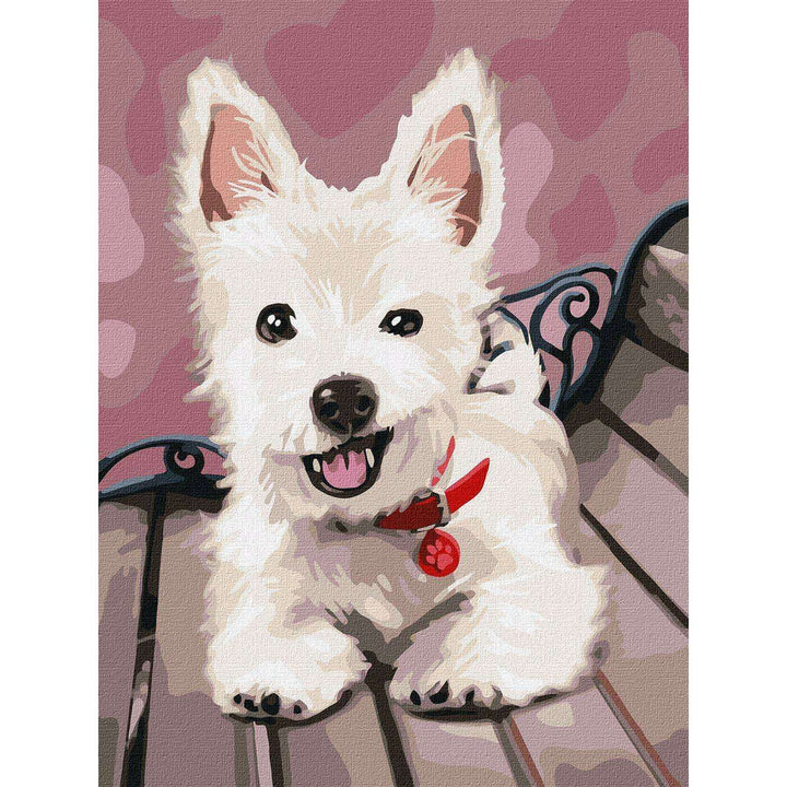 Painting by Numbers kit Playful puppy KHO4289