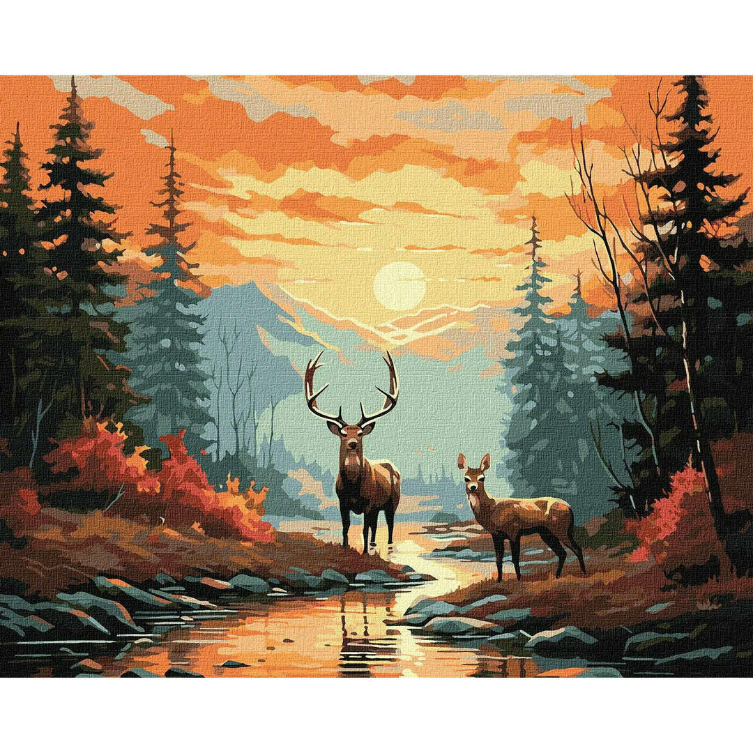 Painting by Numbers kit Refined deers KHO6576