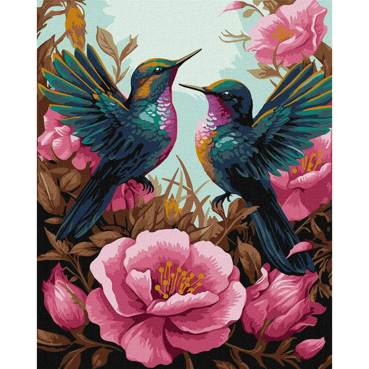 Painting by Numbers kit Sophisticated hummingbirds with extra metallic paints KHO6566