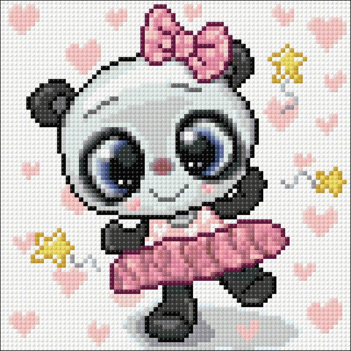 Panda Ballerina CS2479 7.9 x7.9 inches Crafting Spark Diamond Painting Kit