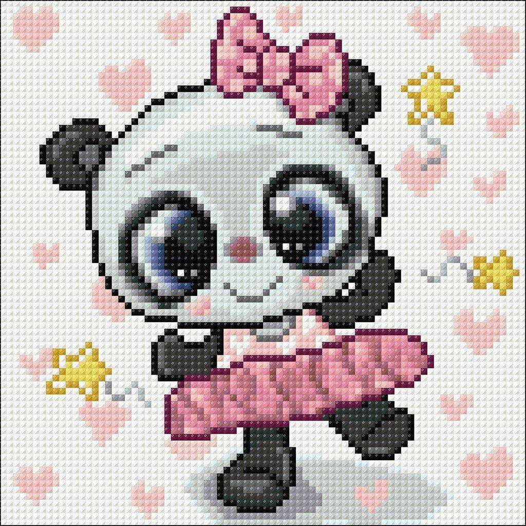 Panda Ballerina CS2479 7.9 x7.9 inches Crafting Spark Diamond Painting Kit