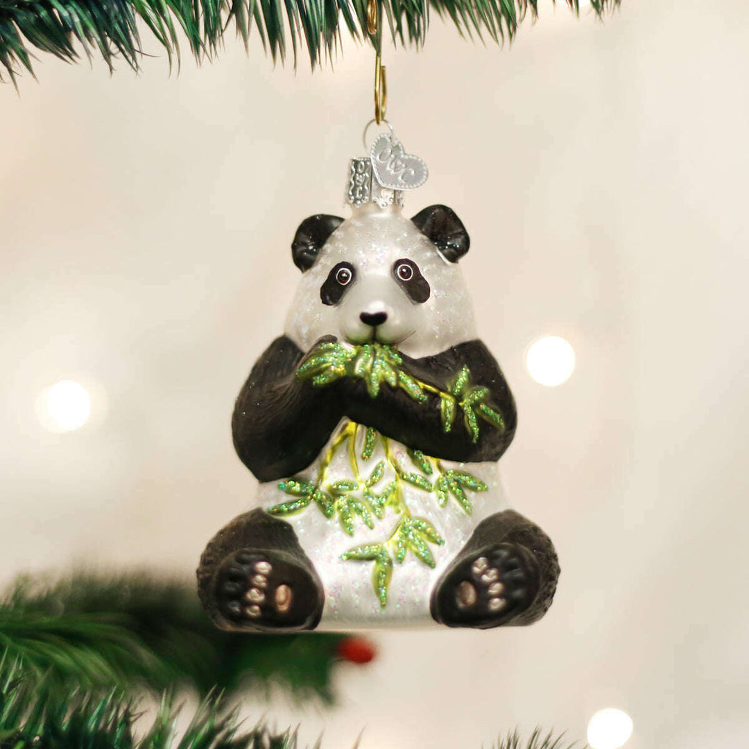 Old World Christmas Panda Blown Glass Ornament