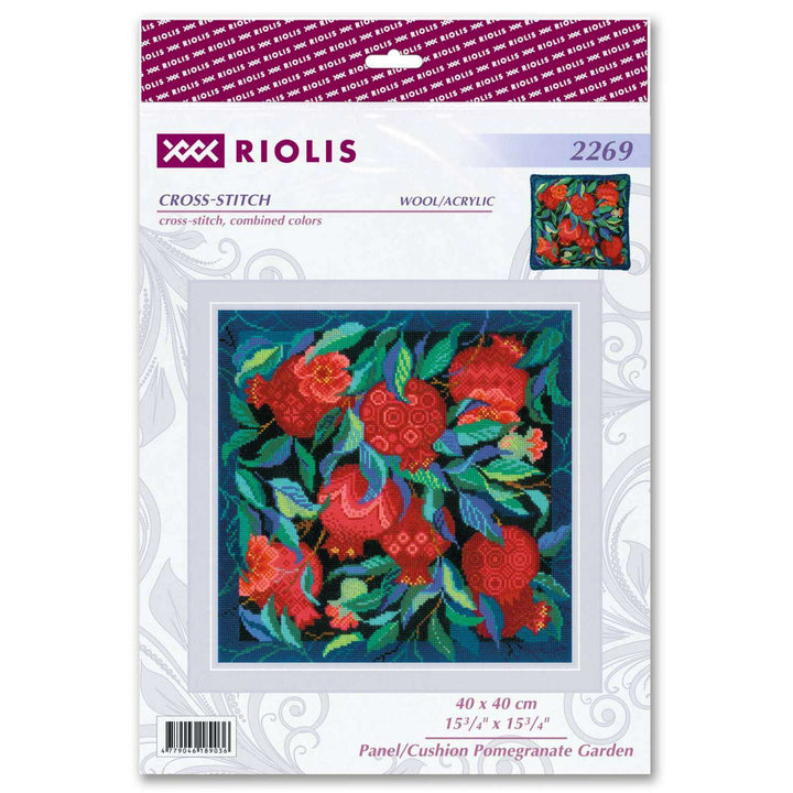 Panel/Cushion Pomegranate Garden R2269 Counted Cross Stitch Kit
