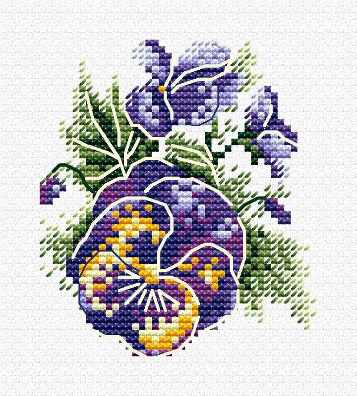 Pansies SM-630 Counted Cross Stitch Kit