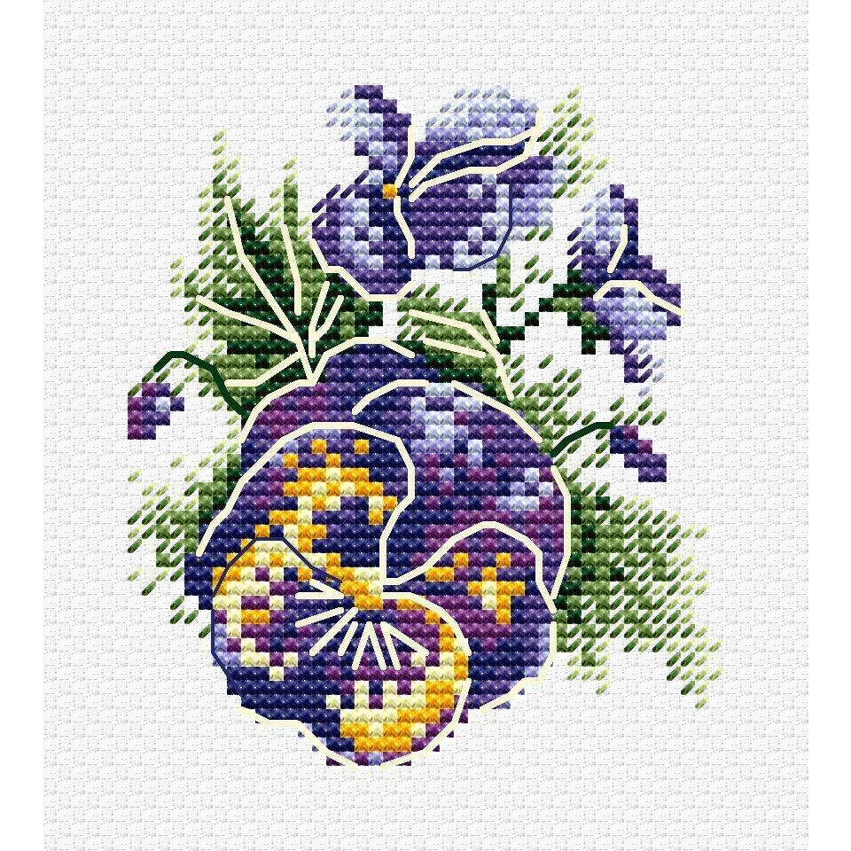 Pansies SM-630 Counted Cross Stitch Kit