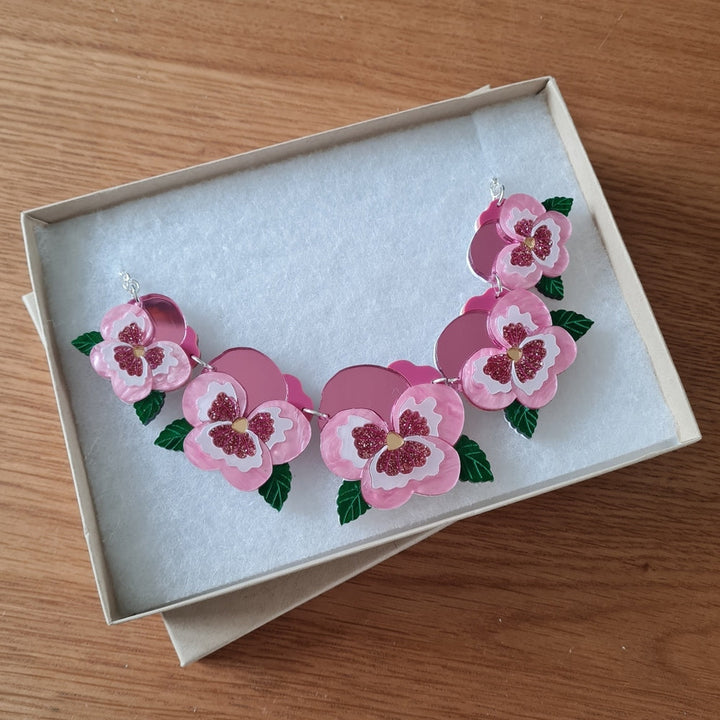 Pansy Charm Statement Necklace - Pre Order by Cherryloco Jewellery 4