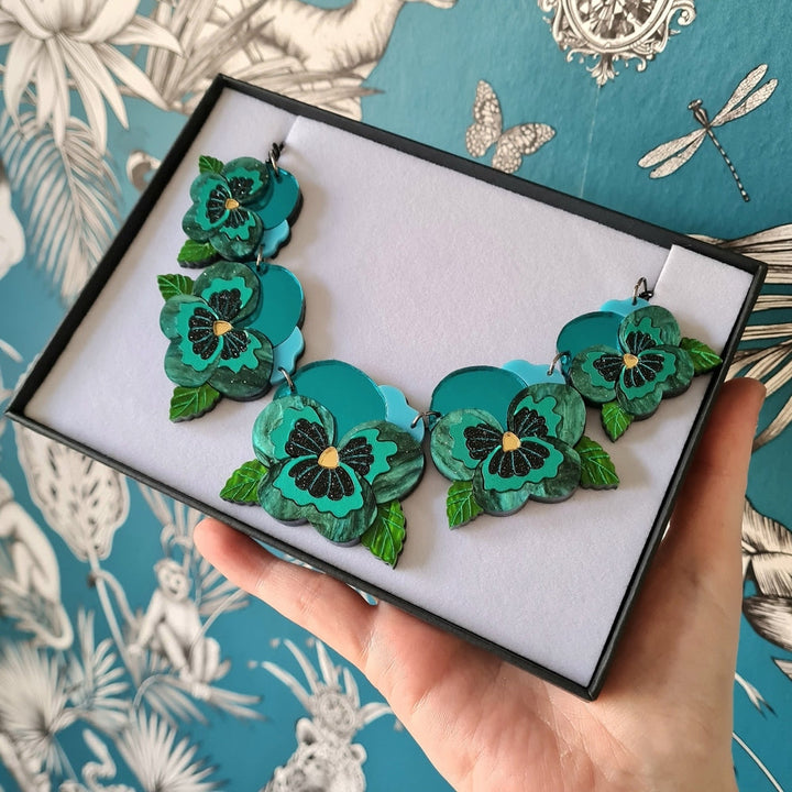 Pansy Charm Statement Necklace - Pre Order by Cherryloco Jewellery 5