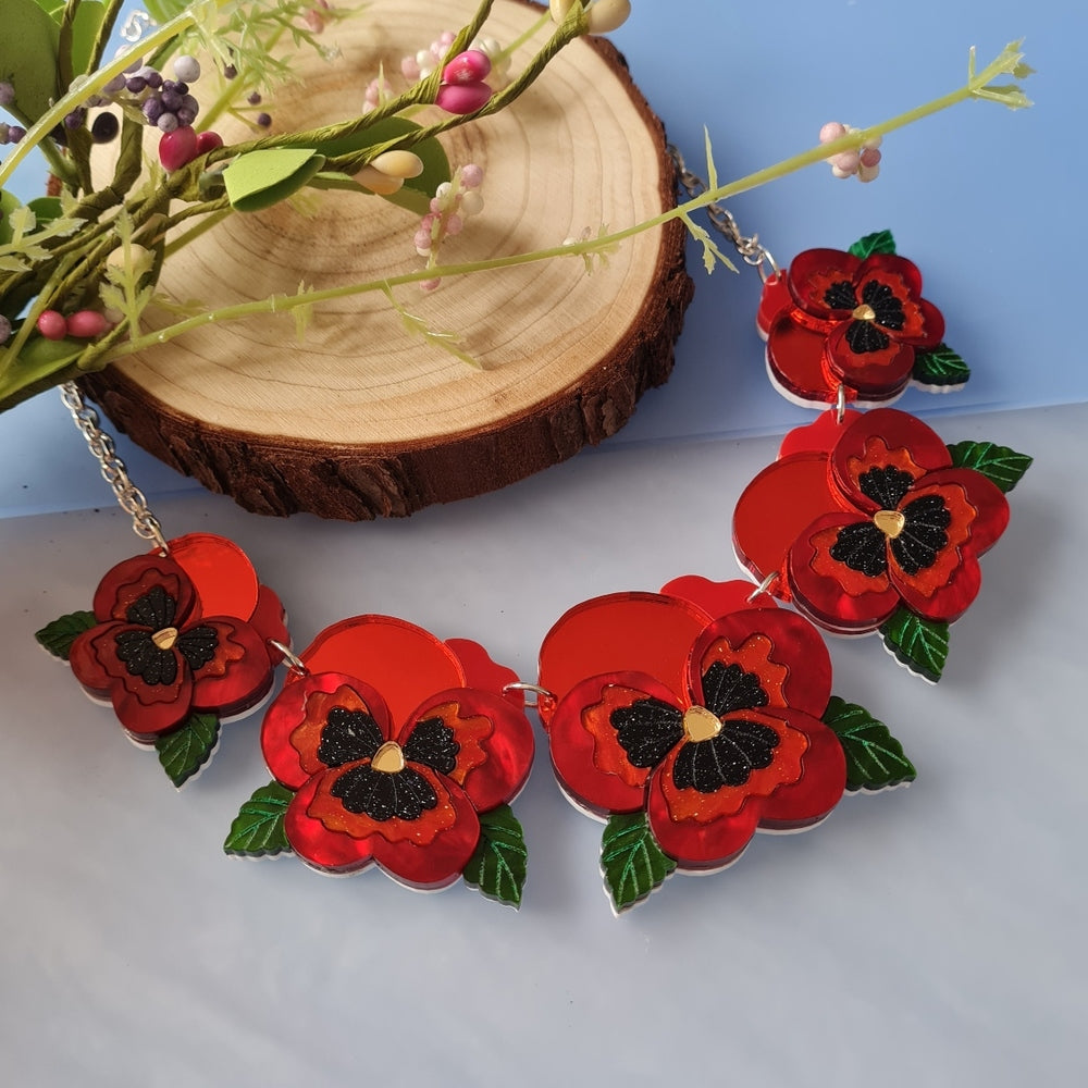 Pansy Charm Statement Necklace - Pre Order by Cherryloco Jewellery 6