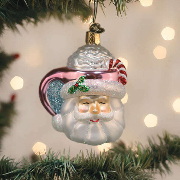 Old World Christmas Papa Noel Mug Blown Glass Ornament