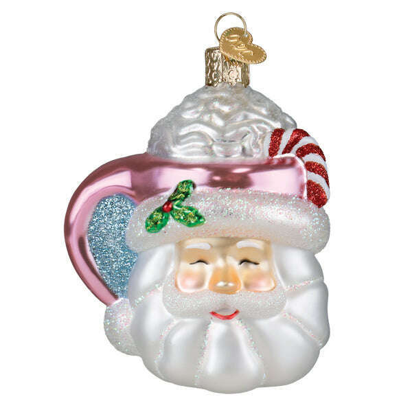 Old World Christmas Papa Noel Mug Blown Glass Ornament