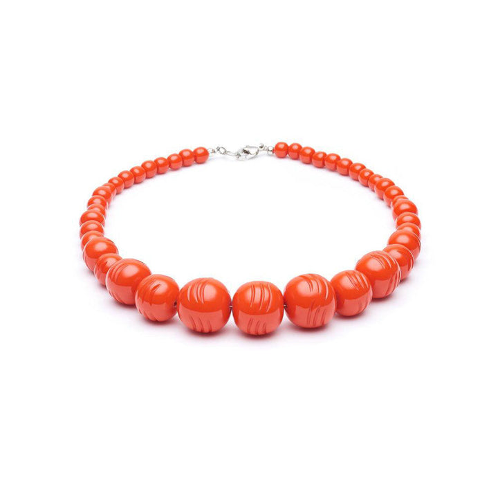 Papaya Heavy Carve Fakelite Beads image
