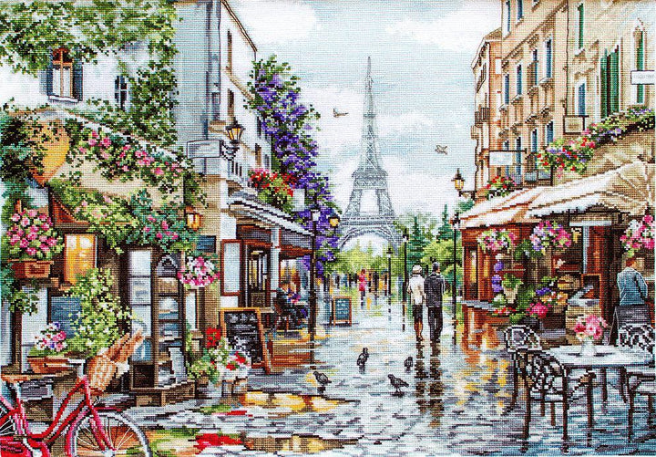 Paris in Flowers B2365L Counted Cross-Stitch Kit