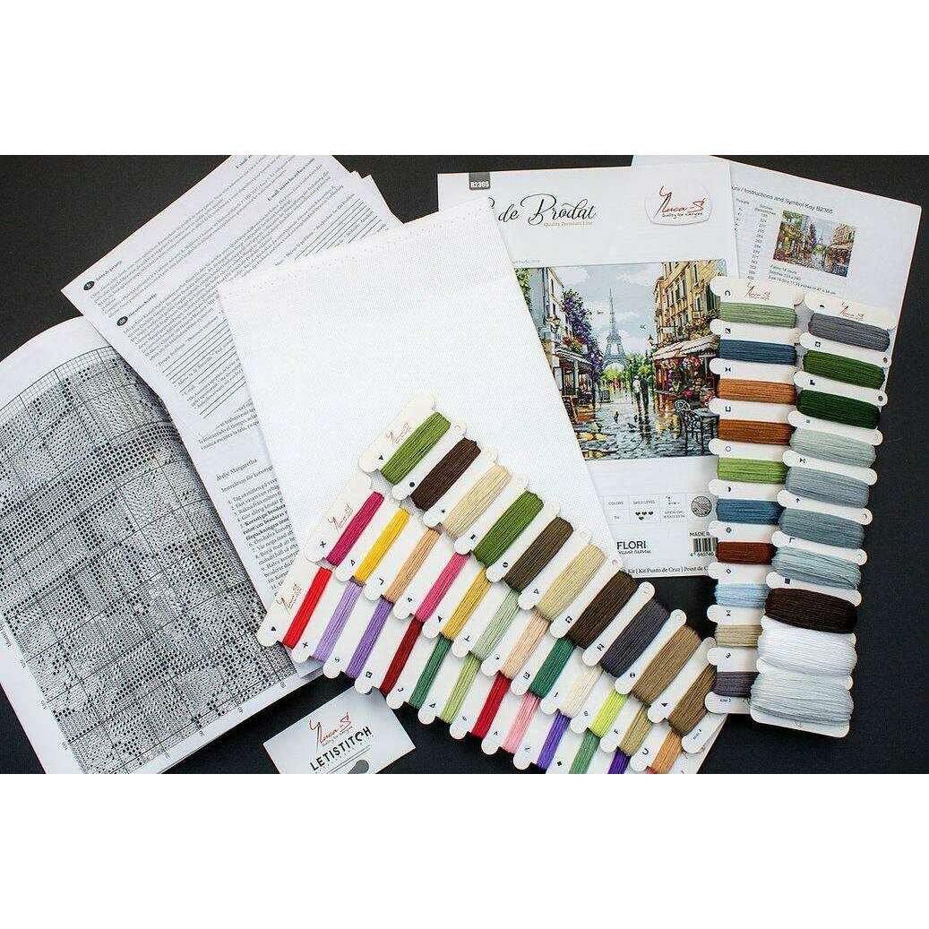 Paris in Flowers B2365L Counted Cross-Stitch Kit